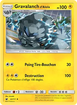 Carte Gravalanch d’Alola 33/111 – Invasion Carmin