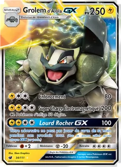 Carte Grolem d’Alola GX 34/111 – Invasion Carmin