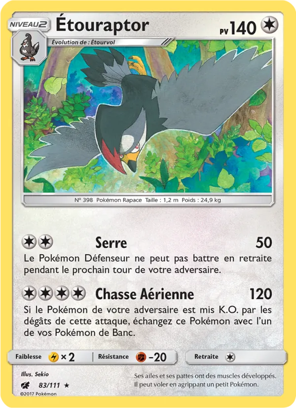 Carte Étouraptor 83/111 – Invasion Carmin