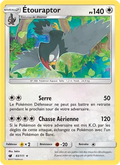 Carte Étouraptor 83/111 – Invasion Carmin