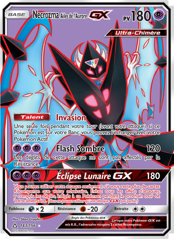 Carte Necrozma Ailes de l’Aurore GX 143/156 – Ultra-Prisme