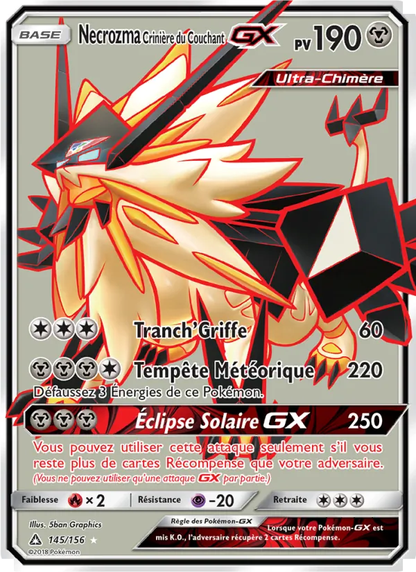 Carte Necrozma Crinière du Couchant GX 145/156 – Ultra-Prisme