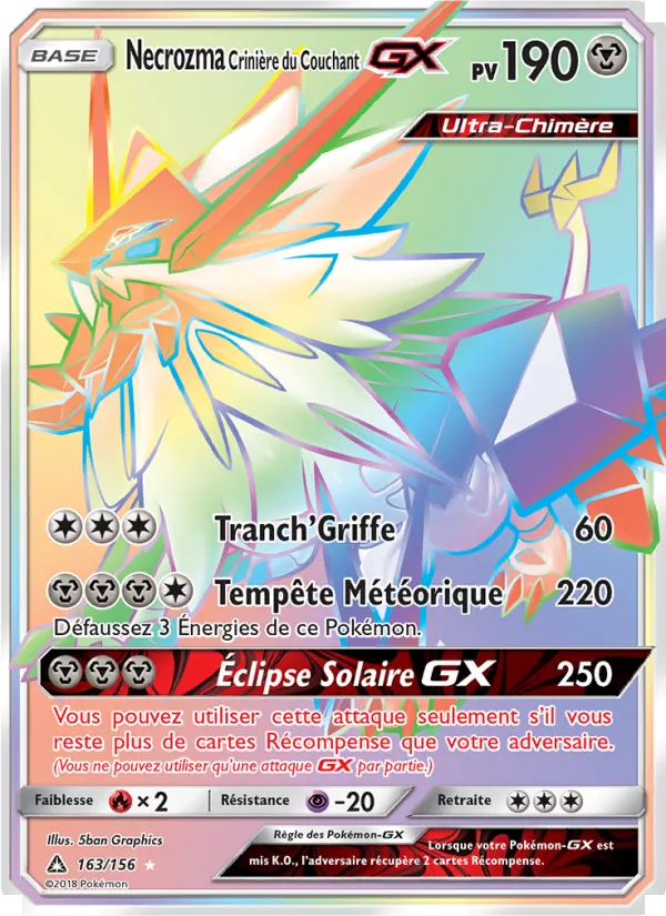 Carte Necrozma Crinière du Couchant GX 163/156 – Ultra-Prisme