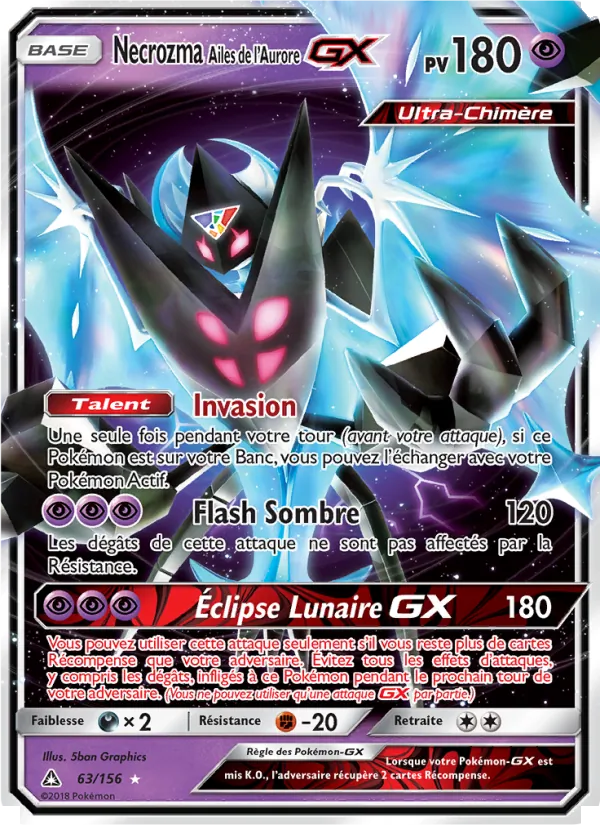 Carte Necrozma Ailes de l’Aurore GX 63/156 – Ultra-Prisme