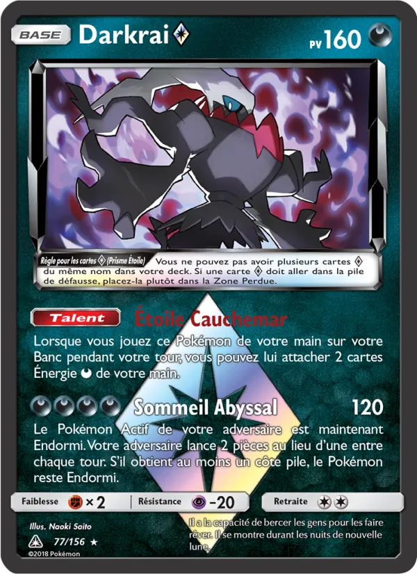 Carte Darkrai ◇ 77/156 – Ultra-Prisme