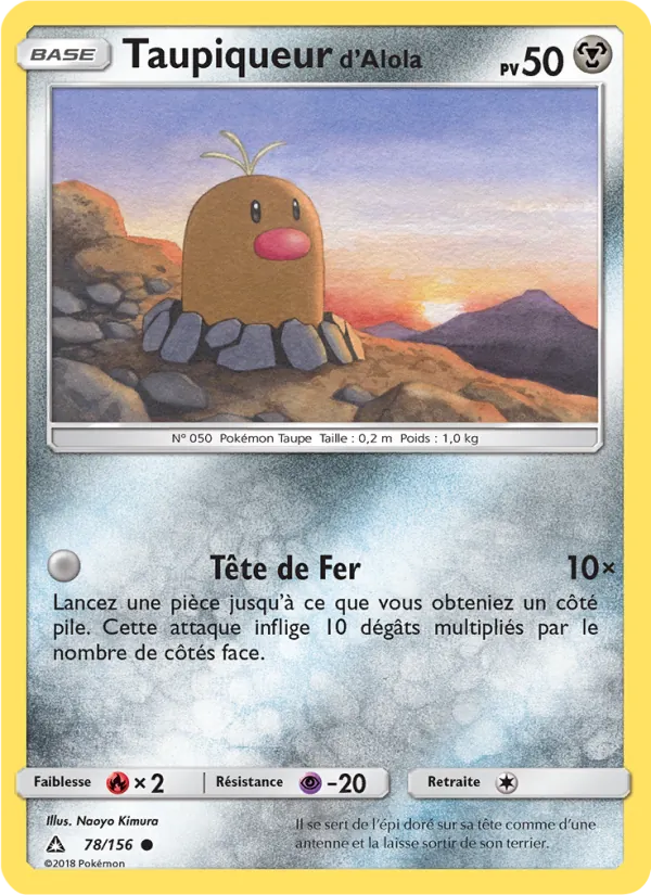 Carte Taupiqueur d’Alola 78/156 – Ultra-Prisme