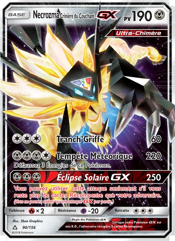Carte Necrozma Crinière du Couchant GX 90/156 – Ultra-Prisme