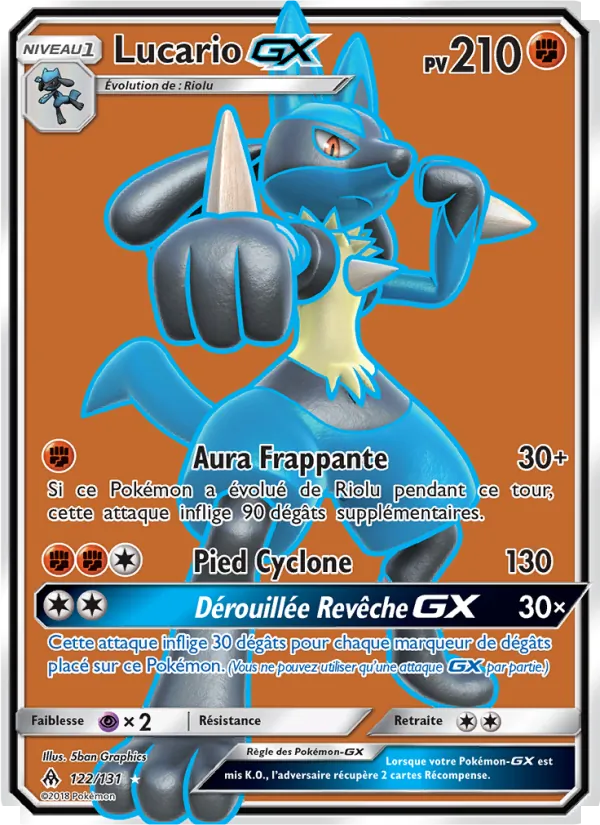 Carte Lucario GX 122/131 – Lumière Interdite