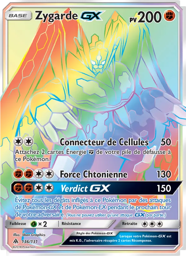 Carte Zygarde GX 136/131 – Lumière Interdite