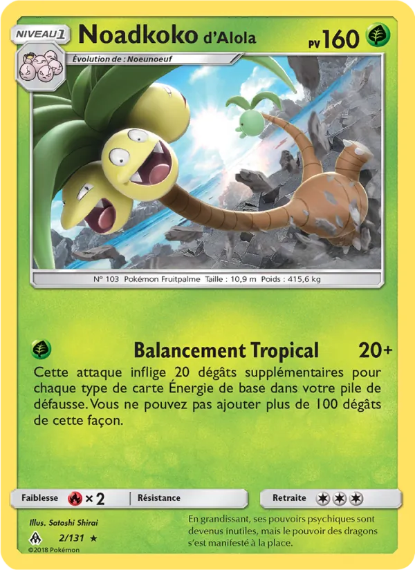 Carte Noadkoko d’Alola 2/131 – Lumière Interdite