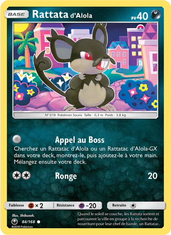 Carte Rattata d’Alola 84/168 – Tempête Céleste