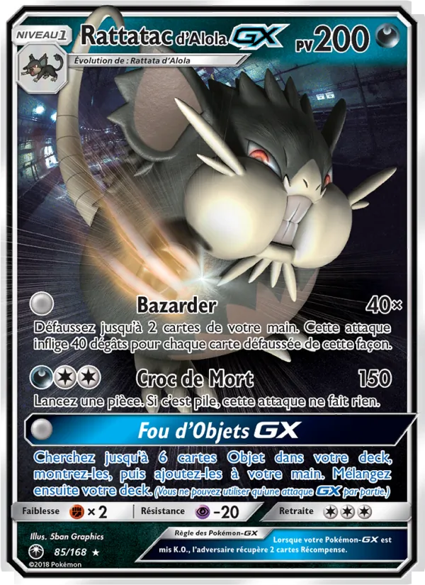 Carte Rattatac d’Alola GX 85/168 – Tempête Céleste