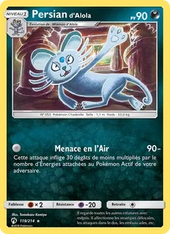 Carte Persian d’Alola 119/214 – Tonnerre Perdu