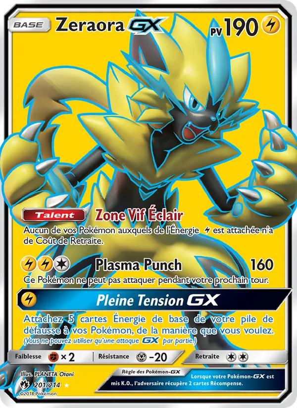 Carte Zeraora GX 201/214 – Tonnerre Perdu