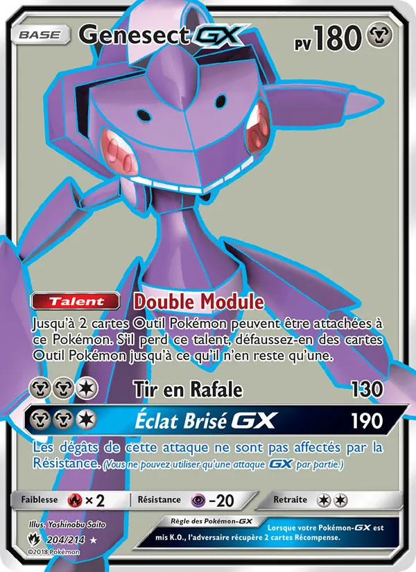 Carte Genesect GX 204/214 – Tonnerre Perdu