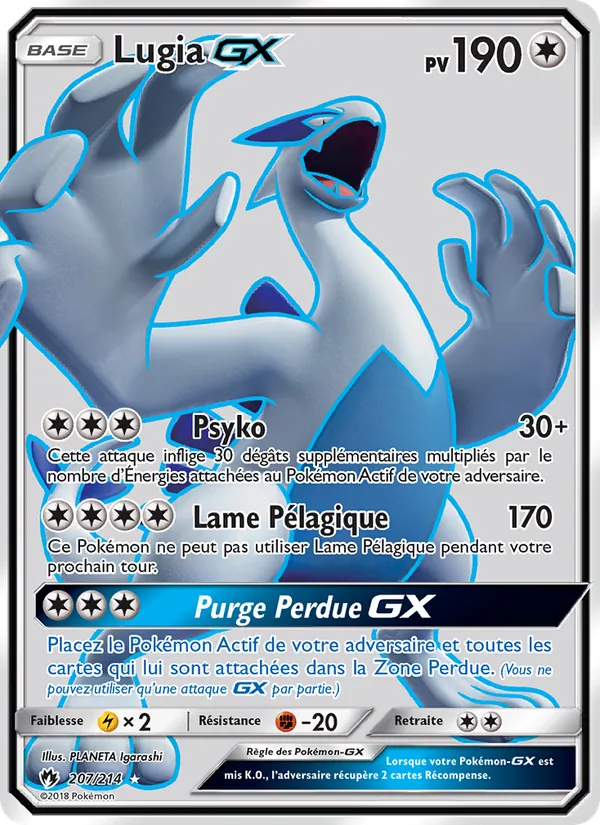 Carte Lugia GX 207/214 – Tonnerre Perdu