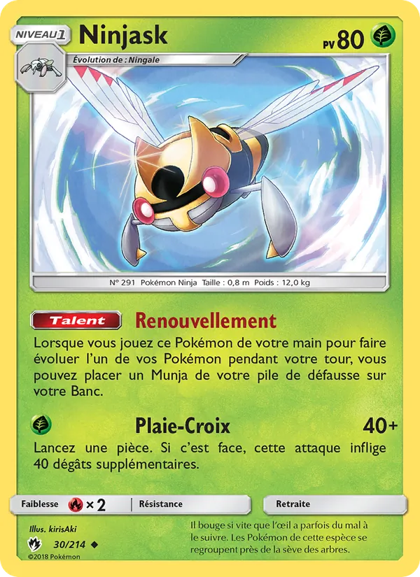 Carte Ninjask 30/214 – Tonnerre Perdu