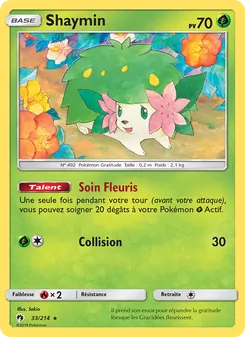 Carte Shaymin 33/214 – Tonnerre Perdu