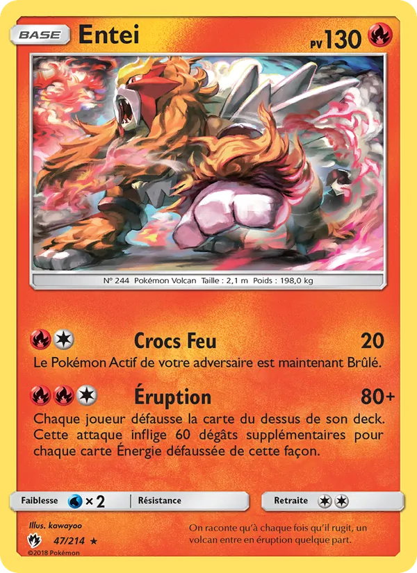 Carte Entei 47/214 – Tonnerre Perdu