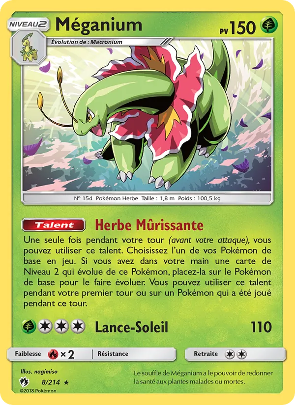 Carte Méganium 8/214 – Tonnerre Perdu