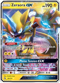 Carte Zeraora GX 86/214 – Tonnerre Perdu