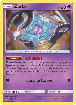 Carte Zarbi 92/214 – Tonnerre Perdu