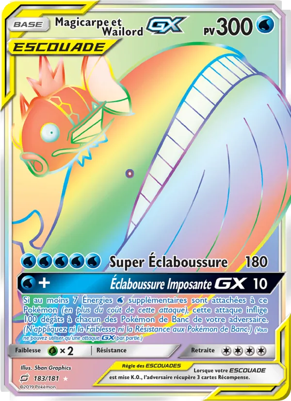 Carte Magicarpe et Wailord GX 183/181 – Duo de Choc