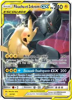 Carte Pikachu et Zekrom GX 33/181 – Duo de Choc
