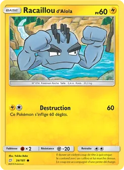 Carte Racaillou d’Alola 34/181 – Duo de Choc