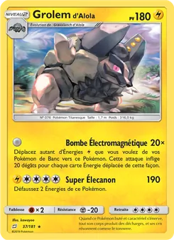 Carte Grolem d’Alola 37/181 – Duo de Choc