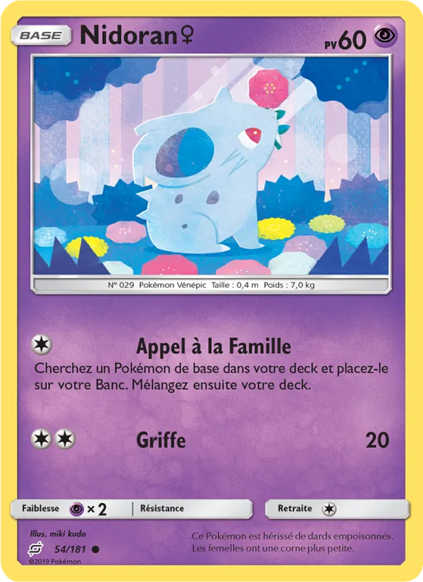 Carte Nidoran♀ 54/181 – Duo de Choc