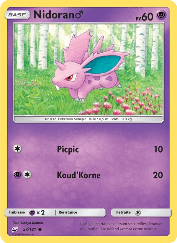 Carte Nidoran♂ 57/181 – Duo de Choc