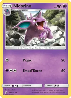 Carte Nidorino 58/181 – Duo de Choc