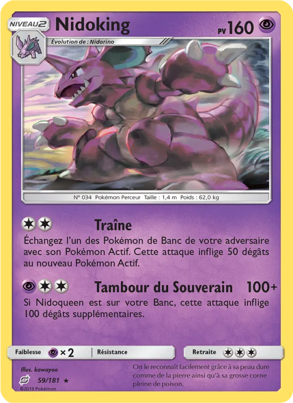 Carte Nidoking 59/181 – Duo de Choc