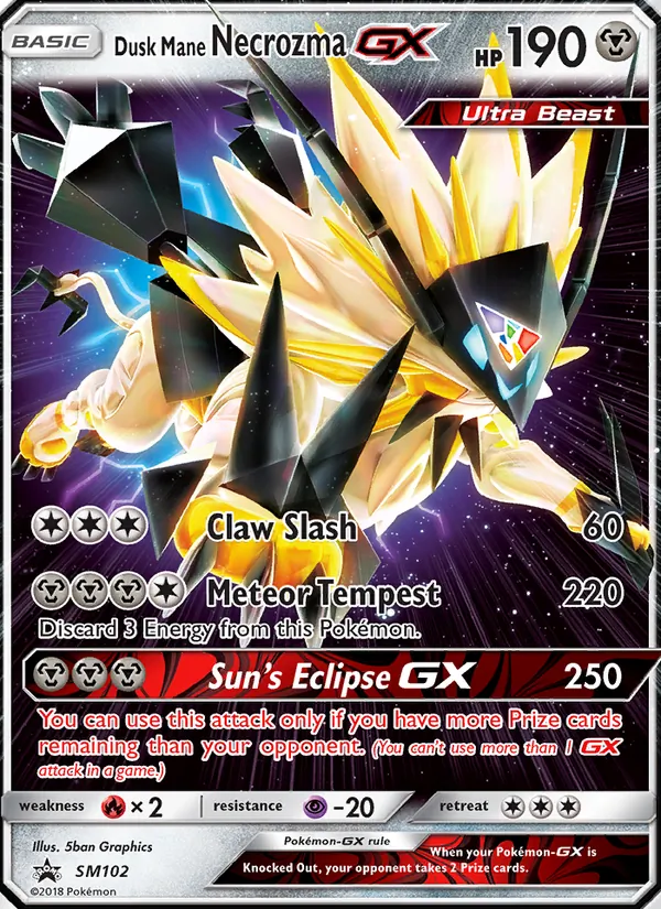 Carte Necrozma Crinière du Couchant GX SM102 – Promo SM