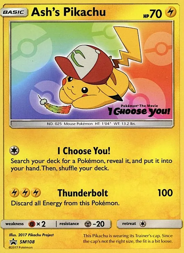 Carte Pikachu de Sacha SM108 – Promo SM
