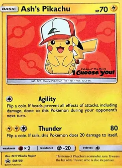 Carte Pikachu de Sacha SM109 – Promo SM