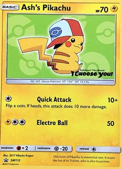 Carte Pikachu de Sacha SM112 – Promo SM