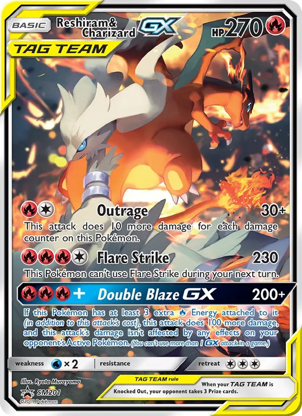 Carte Reshiram et Dracaufeu GX SM201 – Promo SM
