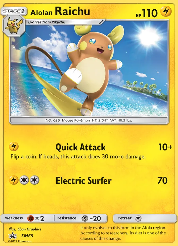 Carte Raichu d’Alola SM65 – Promo SM