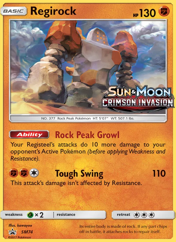 Carte Regirock SM74 – Promo SM