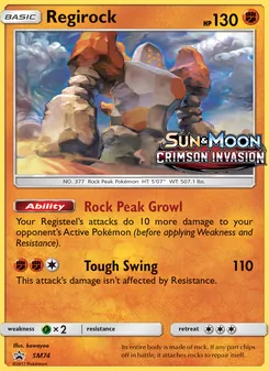 Carte Regirock SM74 – Promo SM