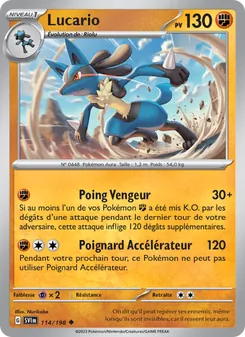 Carte Lucario 114/198 – Écarlate et Violet