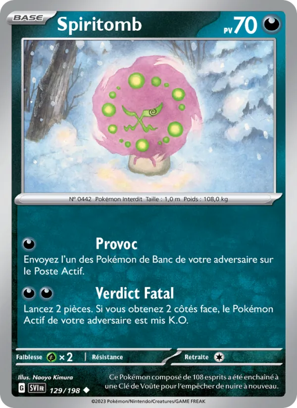 Carte Spiritomb 129/198 – Écarlate et Violet