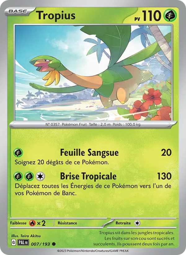 Carte Tropius 007/193 – Évolutions à Paldea