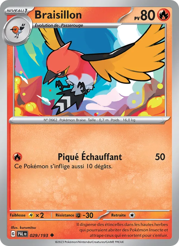 Carte Braisillon 029/193 – Évolutions à Paldea