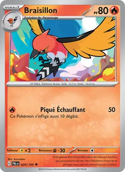 Carte Braisillon 029/193 – Évolutions à Paldea