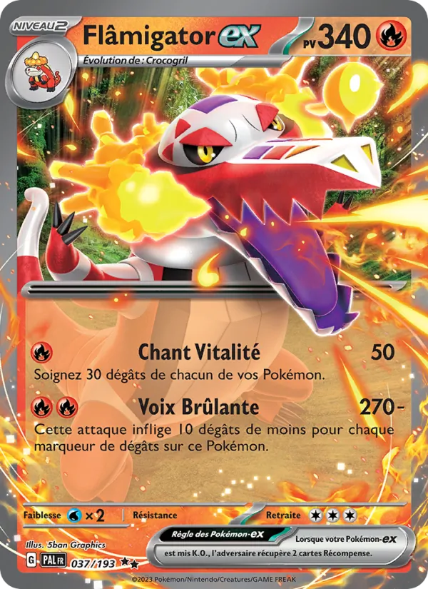 Carte Flâmigator-ex 037/193 – Évolutions à Paldea