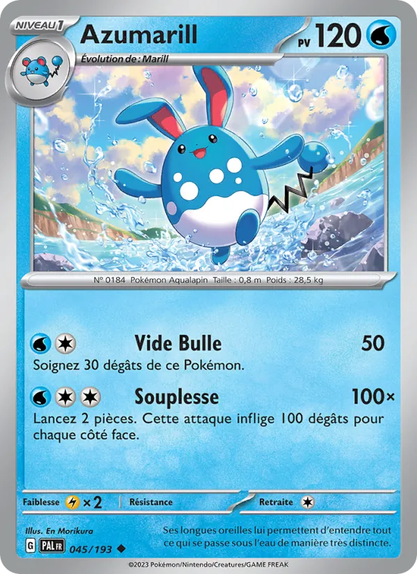 Carte Azumarill 045/193 – Évolutions à Paldea