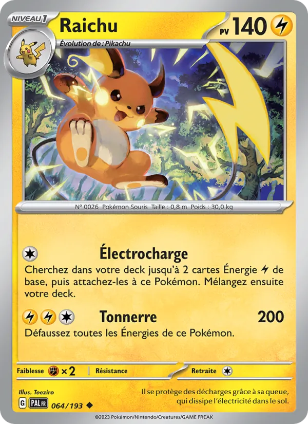 Carte Raichu 064/193 – Évolutions à Paldea